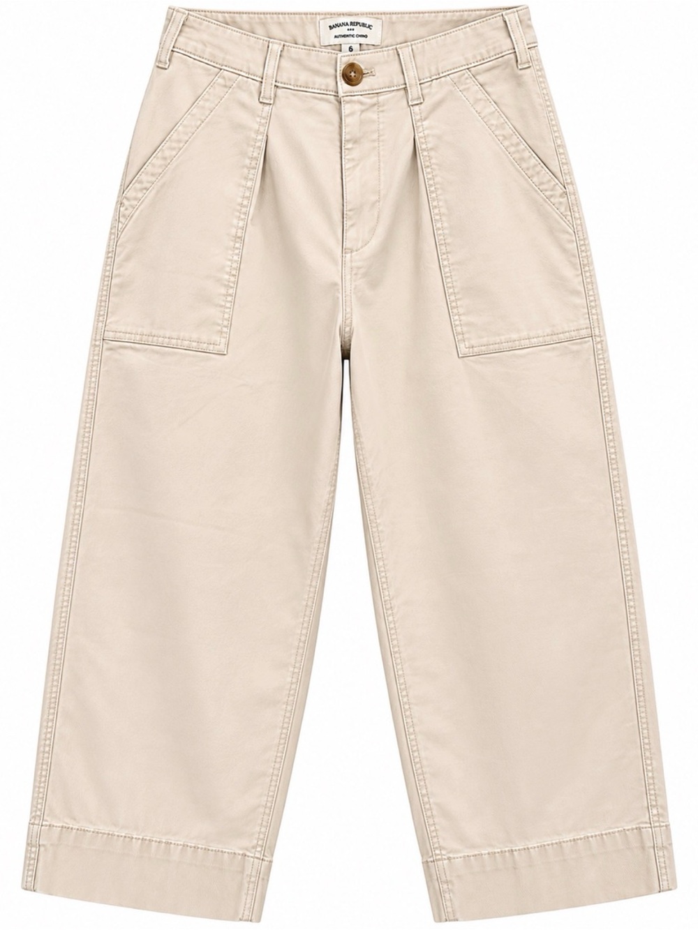 Banana Republic Authentic Chino Women’s Size 6 Ivory Barrel Pant